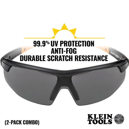 Klein Tools Safety Glasses, Semi-frame Clear / Gray 60174